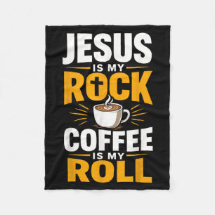 Christian Faith Jesus Coffee Morning Prayer Fleece Blanket