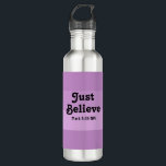 Christian Faith Just Believe Bible Verse Purple 710 Ml Water Bottle<br><div class="desc">This cute water bottle features purple stripes along with a Bible verse from the Gospel of Mark.</div>