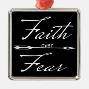 Christian Faith over Fear Metal Tree Decoration