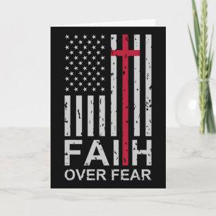 Christian Faith Over Fear Us Usa American Flag Rel Card