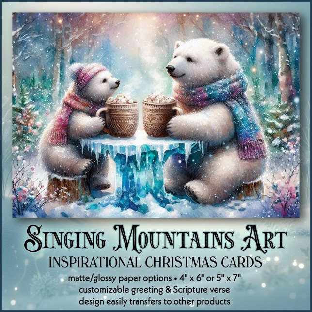 Christian Faith Polar Bear Friends Christmas Holiday Card (Creator Uploaded)