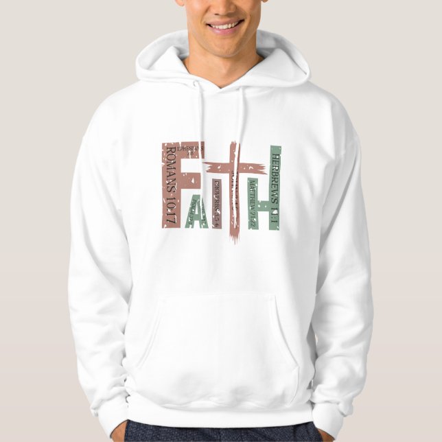 Christian Faith Quote Hoodies for Men (Front)