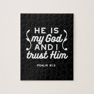 Christian Faith Quote – Trust in God Psalm 91:2 Jigsaw Puzzle