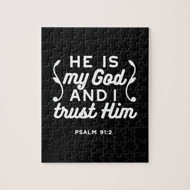 Christian Faith Quote – Trust in God Psalm 91:2 Jigsaw Puzzle (Vertical)