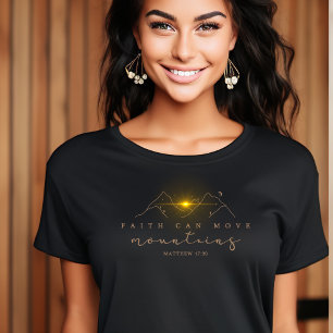 Christian Faith Sunrise Behind Mountains T-Shirt