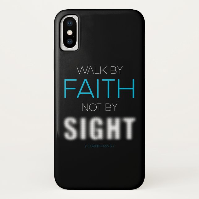 Christian Faith Verse Walk by Faith Not by Sight Case-Mate iPhone Case (Back)
