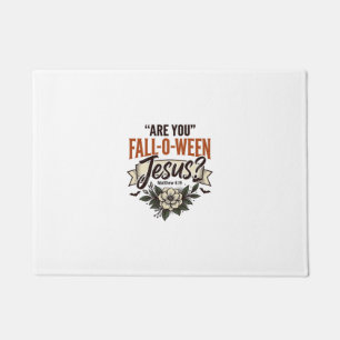 Christian Fall-O-Ween Jesus Vintage Engraving Shir Doormat