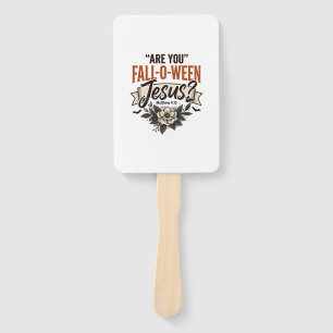 Christian Fall-O-Ween Jesus Vintage Engraving Shir Hand Fan