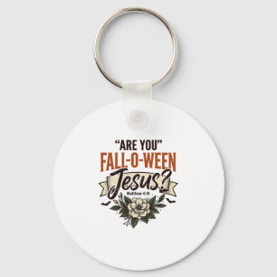 Christian Fall-O-Ween Jesus Vintage Engraving Shir Key Ring