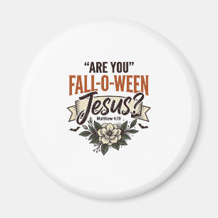 Christian Fall-O-Ween Jesus Vintage Engraving Shir Magnet