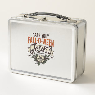 Christian Fall-O-Ween Jesus Vintage Engraving Shir Metal Lunch Box