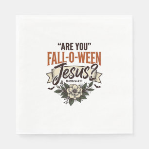 Christian Fall-O-Ween Jesus Vintage Engraving Shir Napkin
