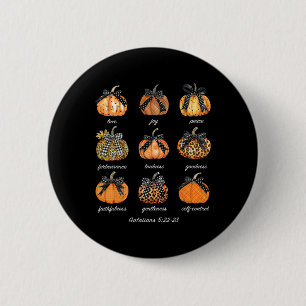 Christian Fall Thanksgiving Pumpkin Coquette Bible 6 Cm Round Badge