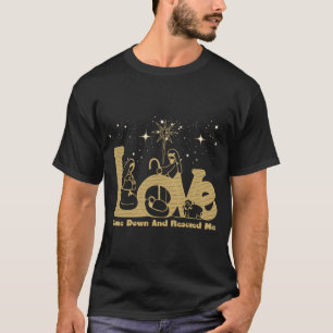 Christian Family Christmas Nativity Scene Gold T S T-Shirt