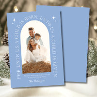 Christian Family Photo Christmas Blue Bible Verse
