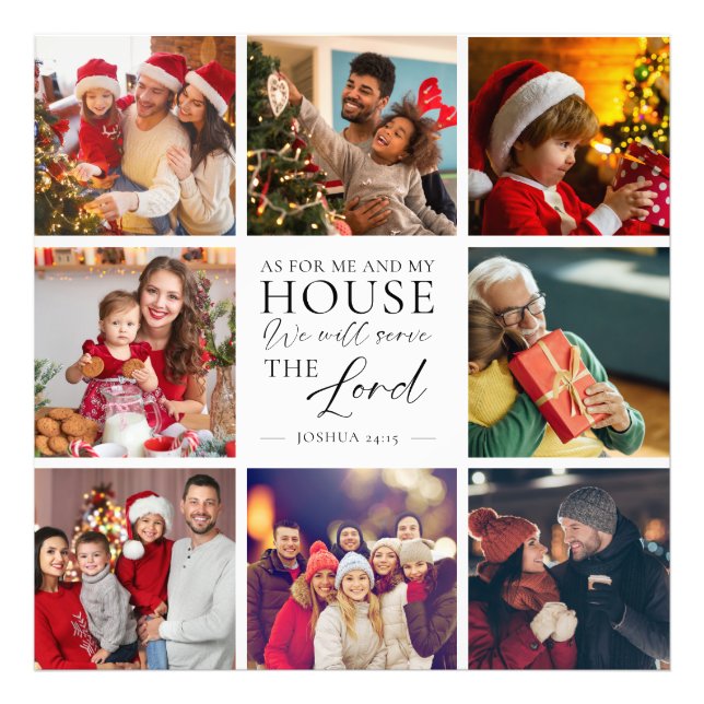 Christian Family Photo Joshua 24:15 Bible Verse Print (Front)