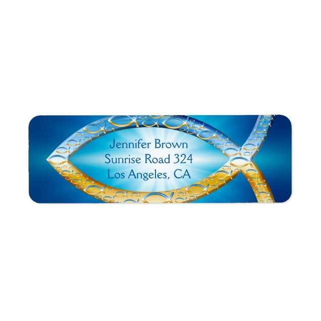 Christian Fish Address Label (Front)
