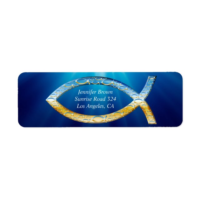 Christian Fish Address Label (Front)