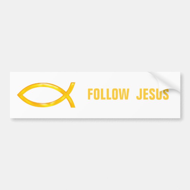 Christian Fish - Follow Jesus Bumper Sticker (Front)