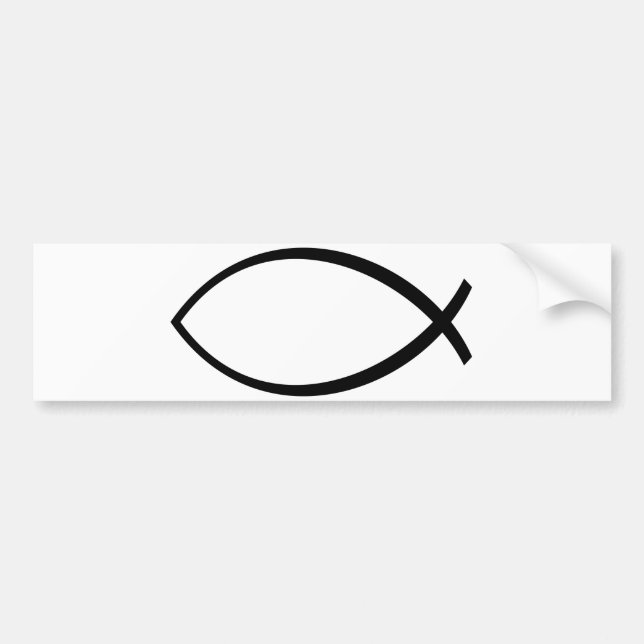 Christian Fish (Ichthys) Symbol Bumper Sticker (Front)