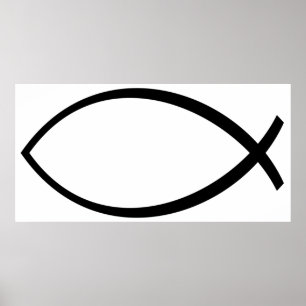 Christian Fish (Ichthys) Symbol Poster