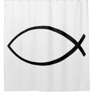 Christian Fish (Ichthys) Symbol Shower Curtain