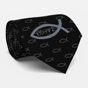 Christian Fish Ichthys Tie