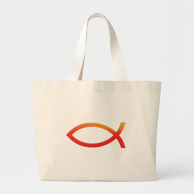 Christian Fish Large Tote Bag (Front)