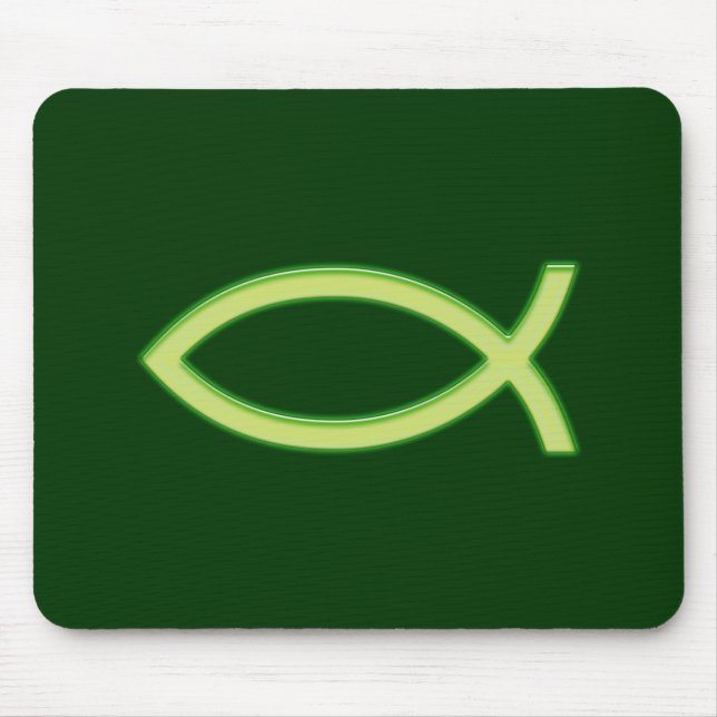 Christian Fish Light Green Mouse Pad (Front)