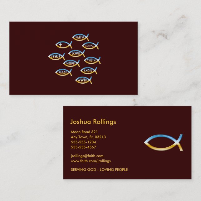 Christian | Fish Symbol Business Card (Front/Back)