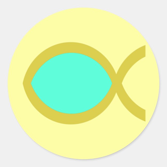 Christian Fish Symbol Classic Round Sticker (Front)
