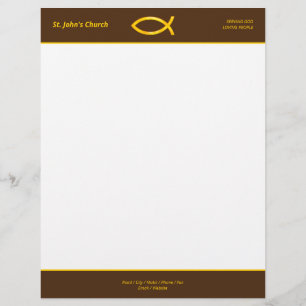 Christian Fish Symbol Custom Letterhead