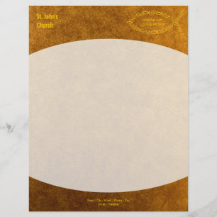 Christian Fish Symbol Gold Letterhead