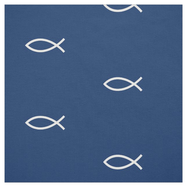 Christian Fish Symbol Ichthys Pattern Custom Image Fabric (Swatch)