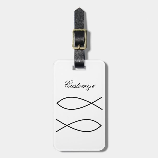 Christian Fish Symbol Ichthys Thunder_Cove Luggage Tag (Front Vertical)