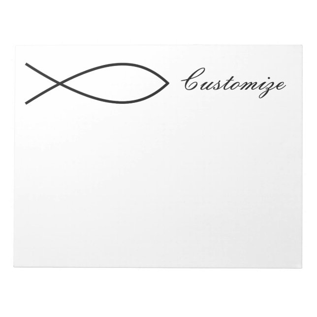 Christian Fish Symbol Ichthys Thunder_Cove  Notepad (Front)