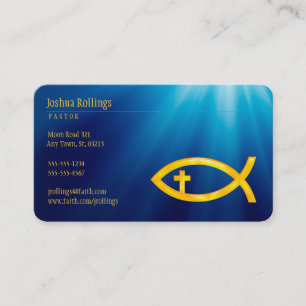 Christian Fish Symbol Inspirational Business Card