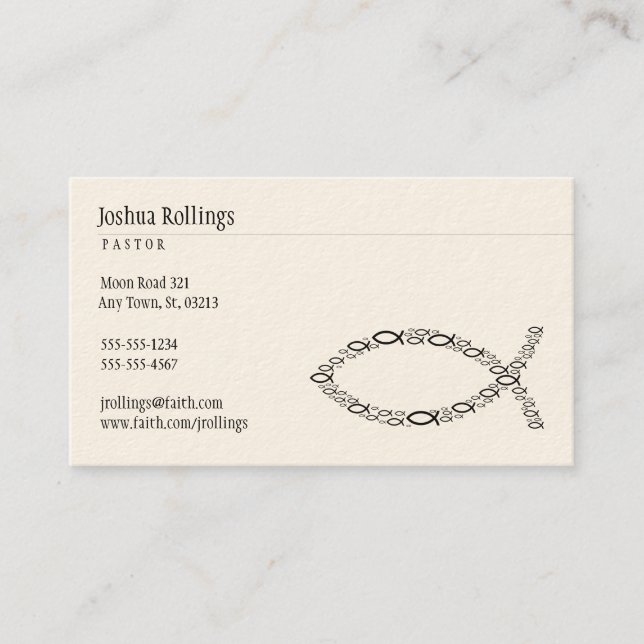 Christian Fish Symbol | Inspirational Business Card (Front)