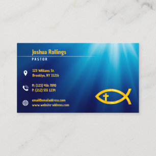 Christian Fish Symbol   Inspirational Business Card