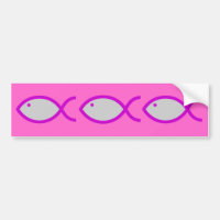 Christian Fish Symbol - LOUD! Grey and Pink