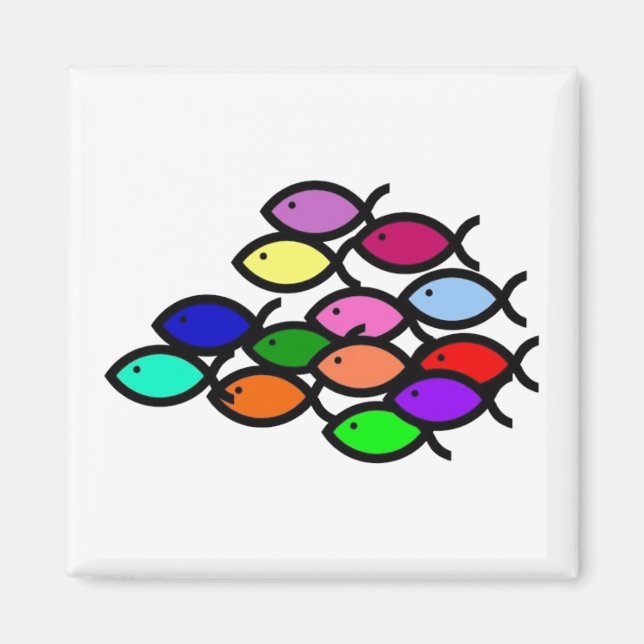 Christian Fish Symbols - Rainbow School - Magnet (Front)