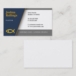 Christian Fish with Cross Inspirational Business Card