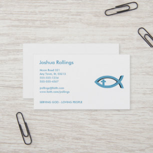 Christian Fish with Cross Share your Faith Business Card