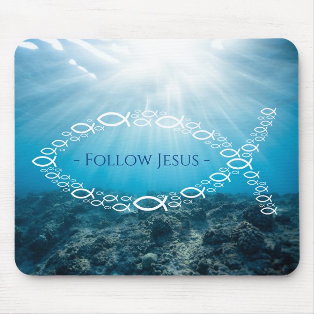 Christian Fishes | Follow Jesus Mouse Pad (Front)