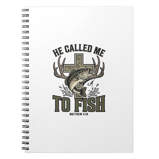 Christian Fishing Design He Called Me to Fish Notebook (Front)