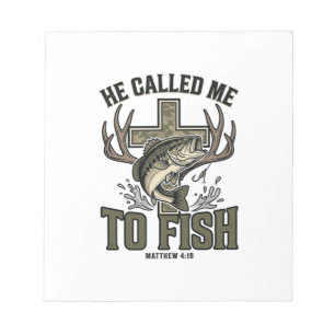 Christian Fishing Design He Called Me to Fish Notepad
