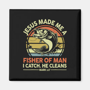 Christian Fishing Jesus Made Me Fisher Of Man Funn Magnet