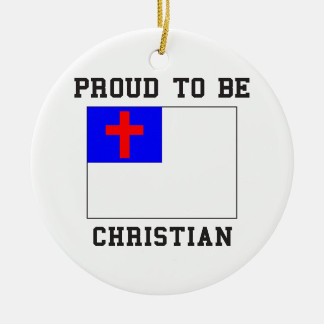 Christian Flag Ceramic Tree Decoration (Front)