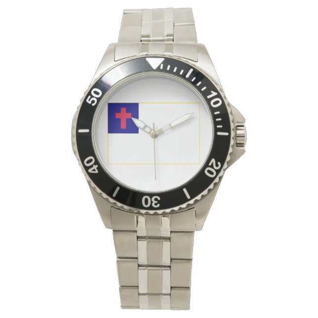 Christian Flag Customise with name or initials! Watch (Front)