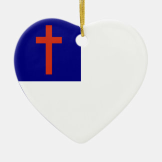 Christian Flag Heart Ceramic Tree Decoration